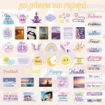 50 Pcs Inspirational Positive Affirmations Stickers, Cute Motivational Quotes Design Stickers, Vision Board Supplies for Goal Setting Personal Growth Gratitude Wellness