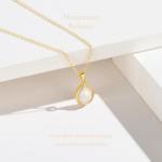 KissYan Gemstone Necklace for Women, 14K Gold Plated Crystal Teardrop Pendant Choker Natural Healing Stone Jewelry Gift(Moonstone)