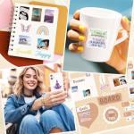 50 Pcs Inspirational Positive Affirmations Stickers, Cute Motivational Quotes Design Stickers, Vision Board Supplies for Goal Setting Personal Growth Gratitude Wellness