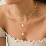KissYan Gemstone Necklace for Women, 14K Gold Plated Crystal Teardrop Pendant Choker Natural Healing Stone Jewelry Gift(Moonstone)