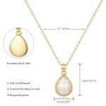 KissYan Gemstone Necklace for Women, 14K Gold Plated Crystal Teardrop Pendant Choker Natural Healing Stone Jewelry Gift(Moonstone)