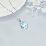 YAFEINI 925 Sterling Silver Moonstone Necklace Filigree Teardrop Pendant Necklace Jewelry for Women (A-filigree moonstone necklace)