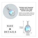 YAFEINI 925 Sterling Silver Moonstone Necklace Filigree Teardrop Pendant Necklace Jewelry for Women (A-filigree moonstone necklace)