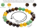 Amazing Gemstone Money Success Pyrite Bracelet - Citrine Onyx, Green Aventurine, Tiger Eye Protection Healing Crystal Bracelet - Gemstone Beaded Stretchable Bracelet Pulseras Para Hombres Mujer