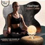 Zen Moon Lamp - Visual Meditation Light for Relaxation and Mindfulness - Guided Breathing Night Light - Spiritual Birthday Gifts for Women, Mom, Best Friend - Unique Decor for Bedroom (5.5 inch)