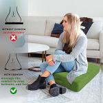 MeMoreCool Square Floor Pillow Seating for Adults Kids, Large Meditation Cushion Floor Pillow with Thick Foam & Soft Tufted Cover, Washable Big Pillow Seat Floor Cushion for Sitting Yoga 22" Green