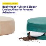 Meditation Cushion Floor Pillow – Supportive Round Cushion for Meditation, Yoga, Pilates, and Relaxation – Filled with Buckwheat Hulls - Removable Faux Suede Cover - Great Gift Idea, Teal