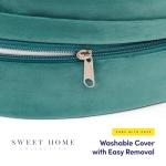 Meditation Cushion Floor Pillow – Supportive Round Cushion for Meditation, Yoga, Pilates, and Relaxation – Filled with Buckwheat Hulls - Removable Faux Suede Cover - Great Gift Idea, Teal