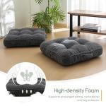 HIGOGOGO Washable Floor Pillow Cushion for Adults, Meditation Cushion Pillow, Large Square Floor Sitting, Removable Tufted Corduroy Cover, for Tatami Living Room or Yoga, 22x22 Inch, Machine Washable