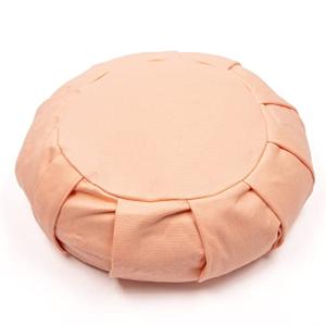 Myga Zafu Yoga Meditation Cushion with Washable Cover,Floor Cushion Pillow with Natural Buckwheat Filling,Soft Round Cotton Design for Meditating or Pranayama Exercises,Pink