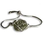 Moldavite Christmas gift | Moldavite Crystal Bracelet - High Vibration Manifestation and Transformation Authentic Czech Republic Crystals Tektite Healing Stone BRm (3.3 gram)