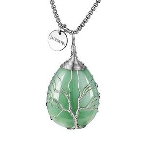 Aventurine Family Tree Crystal Necklace for Women