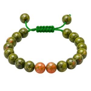 Unakite Gemstone Bracelet for Manifesting Abundance