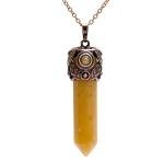 Chakra Necklace with Yellow Chalcedony Gemstone Pendant