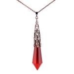 Brass Chakra Necklace with Red Agate Crystal