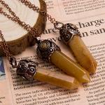 Chakra Necklace with Yellow Chalcedony Gemstone Pendant