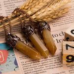 Chakra Necklace with Yellow Chalcedony Gemstone Pendant