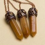 Chakra Necklace with Yellow Chalcedony Gemstone Pendant