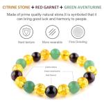 Protection Bracelet with Garnet, Aventurine, Citrine