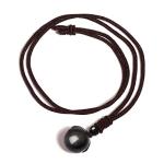 Lucky Black Obsidian Rainbow Eyes Pendant Necklace