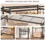 Wardrobe Closet, Portable Clothing Rack for Hanging Clothes, Free Standing Closet Organizers and Storage System with 4 Tiers Shelves for Cloakroom Bedroom, Black