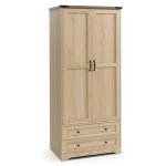 Yechen 71" Wooden Armoire Wardrobe Closet - Modern Functional Clothes Tall Storage Cabinet with Adjustable Shelf and Hanging Rail, Sturdy Freestanding Closet Wardrobe with 2 Wide Drawers (Natural)