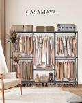 CASAMAYA Clothes Rack, Portable Closet, 80.7 Inch Extra Large Capacity Wardrobe Closet, Clothes Storage Organizer with Shelves and 5 Hanging Rods, Easy to Assembly, Black PCT036B01
