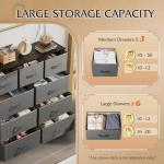 WLIVE 9-Drawer Dresser, Fabric Storage Tower for Bedroom, Hallway, Entryway, Closet, Tall Chest Organizer Unit with Fabric Bins, Steel Frame, Wood Top, Easy Pull Handle, Dark Grey