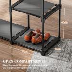 Neatrays Portable Closet, Freestanding Wardrobe Closet Organizers and Storage,Open Clothing Racks for Hanging Clothes with 4 Shelves and 2 Hanging Rods，47.8x15.8x63.4 Inches