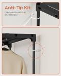 CASAMAYA Clothes Rack, Portable Closet, 80.7 Inch Extra Large Capacity Wardrobe Closet, Clothes Storage Organizer with Shelves and 5 Hanging Rods, Easy to Assembly, Black PCT036B01