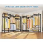 VIPEK V5 Portable Closet Wardrobe Heavy Duty Clothes Rack, Freestanding Clothing Rack with 4 Hang Rods & 8 Shelves, Adjustable Closet Racks, 68.9" L x 15.7" W x 76.4" H, Max Load 890LBS, Black