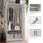 Fenghua Lizhi Wood White Wardrobe Closet with 2 Doors and 2 Drawers，Bedroom Freestanding Armoire Storage Cabinet with Shelves，Wooden Wardrobe Combination for Hanging Clothes (White 2 Drawers)