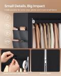 SONGMICS Portable Closet, Wardrobe Closet Organizer with Cover, 4 Hanging Rods and Shelves, 4 Side Pockets, 66.9 x 17.7 x 65.7 Inches, Large Capacity for Bedroom, Living Room, Ink Black URYG094B02