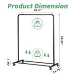 Simple Trending Standard Clothes Clothing Garment Rack with Storage Shelves, Rolling Clothes Organizer on Wheels for Hanging Clothes, Black