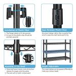 VIPEK V5 Portable Closet Wardrobe Heavy Duty Clothes Rack, Freestanding Clothing Rack with 4 Hang Rods & 8 Shelves, Adjustable Closet Racks, 68.9" L x 15.7" W x 76.4" H, Max Load 890LBS, Black