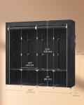 SONGMICS Portable Closet, Wardrobe Closet Organizer with Cover, 4 Hanging Rods and Shelves, 4 Side Pockets, 66.9 x 17.7 x 65.7 Inches, Large Capacity for Bedroom, Living Room, Ink Black URYG094B02