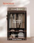 CASAMAYA Portable Closet, 34 Inch Large Capacity Wardrobe Closet with Cover, Clothes Storage Organizer with Shelves and 2 Hanging Rods, Easy to Assembly, Black PCT202B01