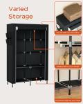 CASAMAYA Portable Closet, 34 Inch Large Capacity Wardrobe Closet with Cover, Clothes Storage Organizer with Shelves and 2 Hanging Rods, Easy to Assembly, Black PCT202B01