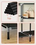 CASAMAYA Portable Closet, 34 Inch Large Capacity Wardrobe Closet with Cover, Clothes Storage Organizer with Shelves and 2 Hanging Rods, Easy to Assembly, Black PCT202B01