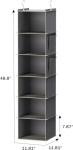 YOUDENOVA Hanging Closet Organizer and Storage, 6-Shelf Closet Hanging Storage Shelves, Grey