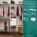 ClosetMaid SuiteSymphony Wood Closet Organizer Starter Kit with Tower and 3 Hang Rods, Shelves, Adjustable, Fits Spaces 4 – 9 ft. Wide, Engineered Wood, Pure White, 16"