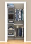 ClosetMaid SuiteSymphony Wood Closet Organizer Starter Kit with Tower and 3 Hang Rods, Shelves, Adjustable, Fits Spaces 4 – 9 ft. Wide, Engineered Wood, Pure White, 16"