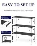Kitsure Shoe Rack - Premium Non-Woven Shoe Rack Shelf, Shoe Organizer for Closet, Entryway, Garage & Corridor, Sturdy & Durable Long Stackable Shoe Shelves, Medium, Black