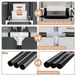 VTRIN Portable Closet Wardrobe for Hanging Clothes with 2 Hanging Rods and 8 Storage Organizer Shelves,Sturdy Large Wardrobe Closet for Bedroom Free Standing Clothes Rack with Cover,Grey