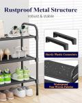 Kitsure Extra-Long Shoe Rack for Closet, Shoe Organizer for Front Door Entrance, Stackable Shoe Shelf, Detachable Closet Organizers and Storage, Black, 39.0" x 11.8" x 23.2"