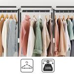 LOKEME Portable Closet, Portable Closets for Hanging Clothes with 3 Hanging Rods and 6 Storage Shelves and 4 Side Pockets, Black Wardrobe Closet Easy to Assemble and Strong and Stable