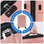 OLIXIS 24 Inch Luggage, Hardside Suitcase with Spinner Wheels, Lightweight ABS Hard Shell Checked Luggage, TSA Approved Lock, Expandable Medium Suitcase for Travel & Business–Pink
