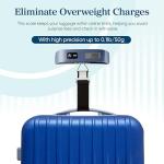 Etekcity Luggage Scale, Travel Essentials, Digital Suitcase Weight Scales for Travel Accessories, Hanging Baggage Scale with Temperature Sensor, Rubber Paint, 110 Pounds, Battery Included, Blue