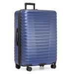 U.S. Traveler Boren Polycarbonate Hardside Rugged Travel Suitcase Luggage with 8 Spinner Wheels, Aluminum Handle, Navy, Checked-Large 30-Inch