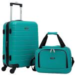 Wrangler Smart Luggage Cup Holder and USB Port, Teal, 2 Piece Set